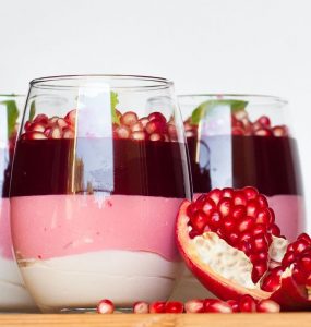 Triple Layer Pomegranate Mousse Dessert (Gluten free)