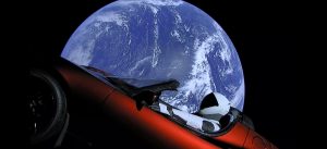 A view of "Starman" in the Tesla Roadster launched into space on the SpaceX