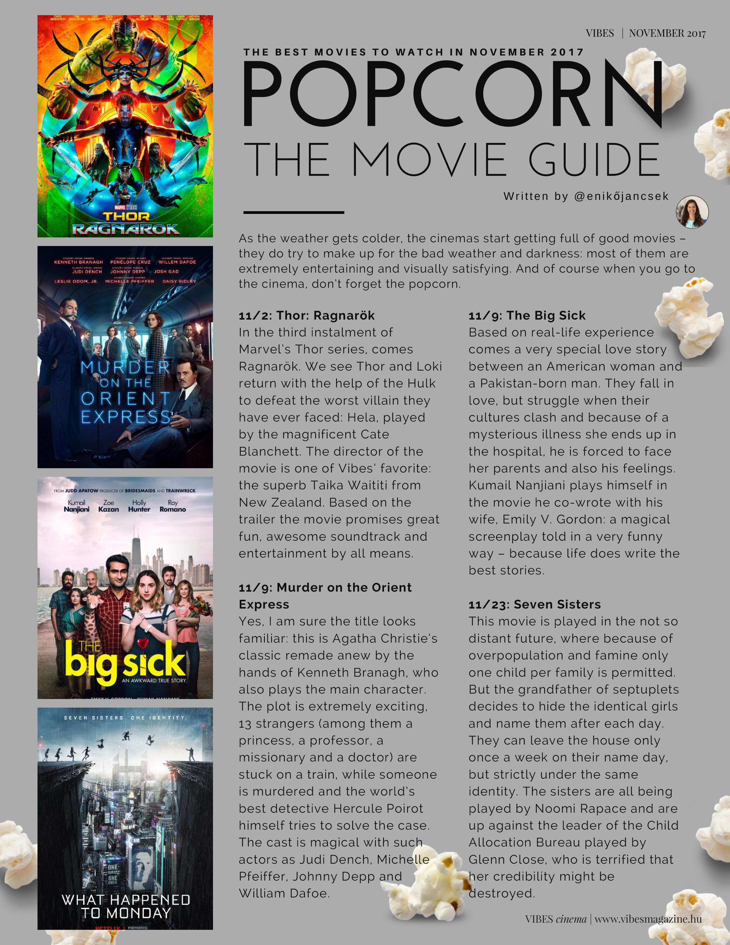 MOZIAJÁNLÓ NOVEMBER Popcorn The Movie Guide - November 2017 VIBES