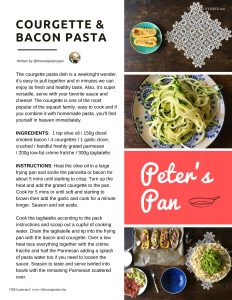 Peter's Pan: COURGETTE & BACON PASTA - November 2017 VIBES